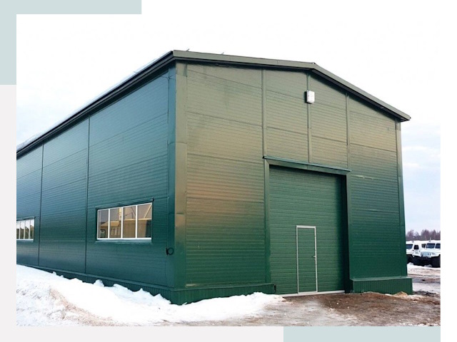 Двускатные ангары в Обнинске